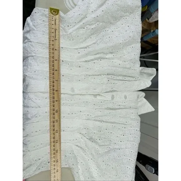 New Anthropologie The Tobie Eyelet Mini Shirt Dress by Exquise Size M - Picture 6 of 12